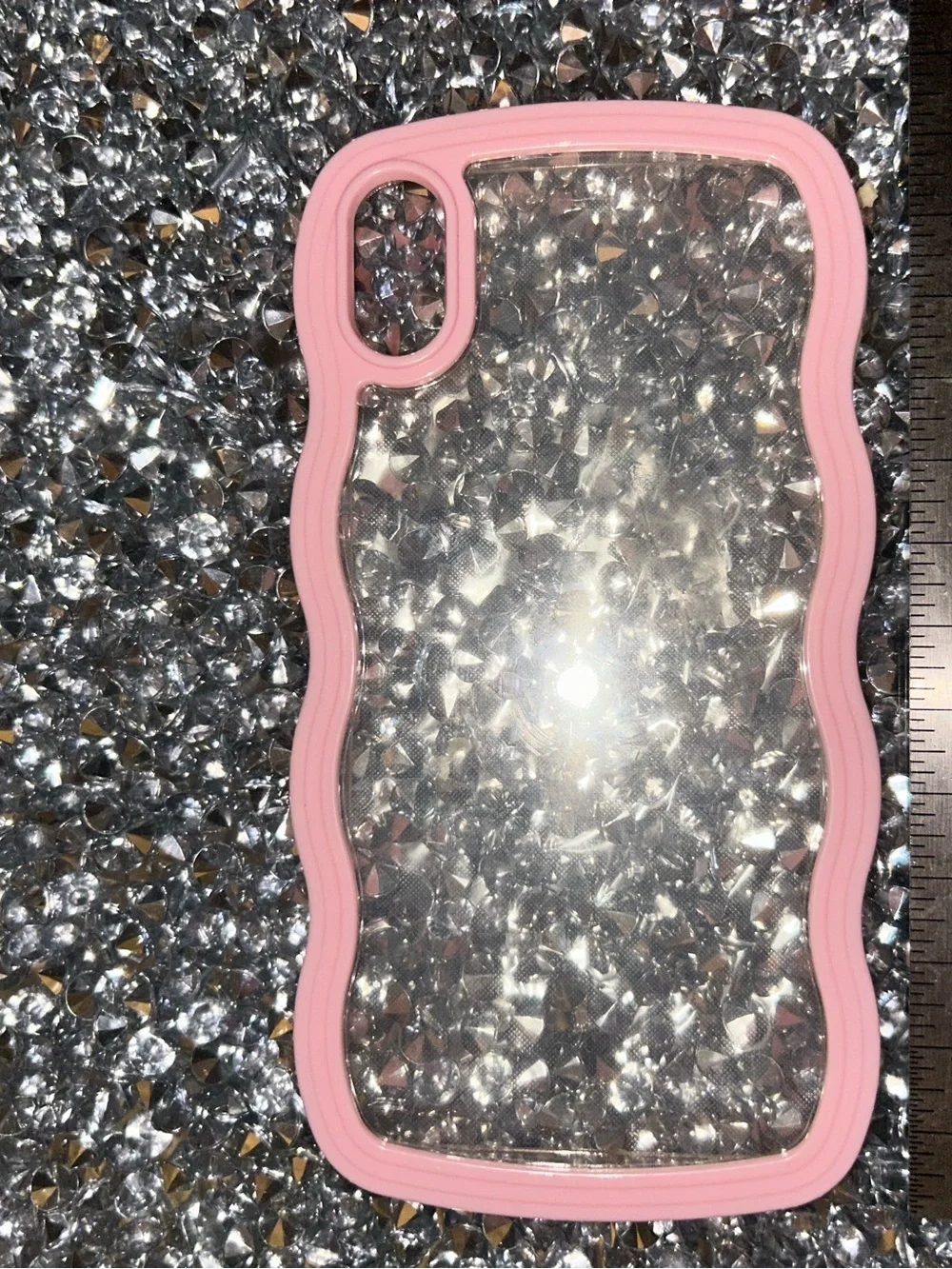 iPhone XS Max Pink Clear Wavy Phone Case - Compatible iPhone